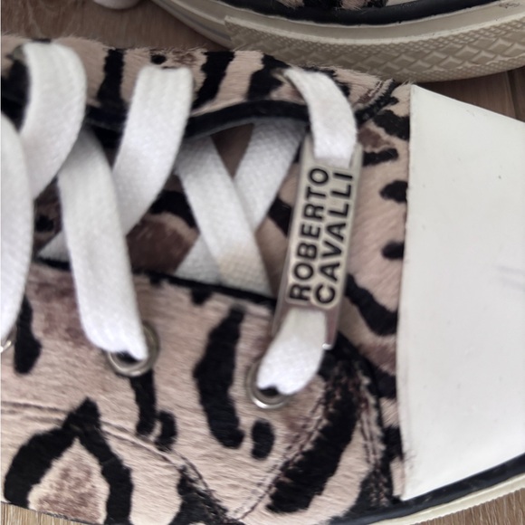 Roberto Cavalli Lightning Bolt Pony Hair High-Top Sneakers Size 41 EUC Run Small - Picture 5 of 12